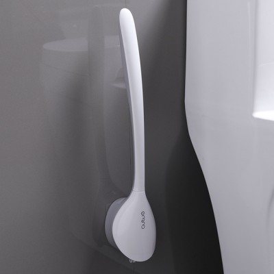 TPR silicone brush head toilet brush no dead corner wash toilet brush household wall-mounted creative bathroom cleaning