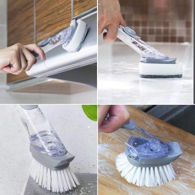 Household long-handled cleaning sponge dishwashing essence automatically adds liquid to clean the pan brush