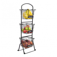 Wholesale kitchen metal wire baskets kitchen storage 3 tier standing basket