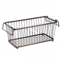 Household Stackable Metal Wire Storage Organizer Bin Basket with Built-In Handles for Kitchen Cabinets