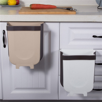 Folding Waste Bin Kitchen Cabinet Door Trash Bin Trash Can Wall Mounted Trashcan for Bathroom Toilet Waste Storage car