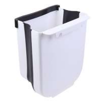 Folding Waste Bin Kitchen Cabinet Door Hanging Trash Bin Trash Can Wall Mounted Trashcan for Bathroom Toilet Waste Storage